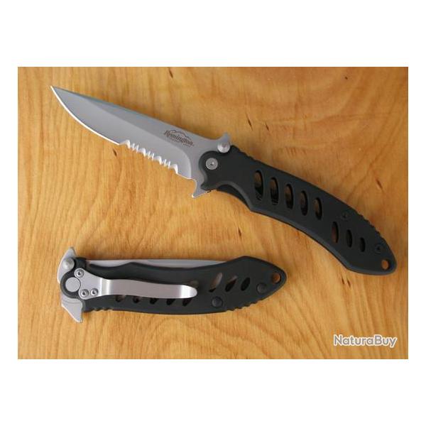 Couteau Remington Large F.A.S.T Lame Acier 440 Serrated Manche Acier R18220