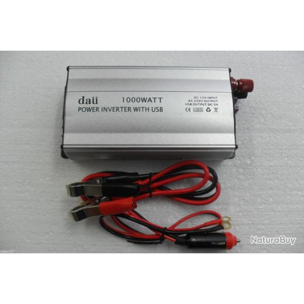 Convertisseur Transformateur 12V En 220V 1000W / 2000W / USB / Camping Outdoor