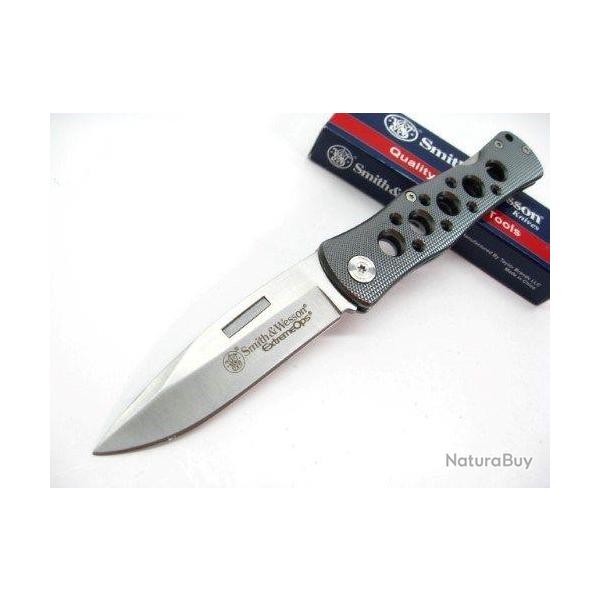 Couteau Smith&Wesson ExtremeOps Lockback Acier 440C Manche Aluminium SW6AEU