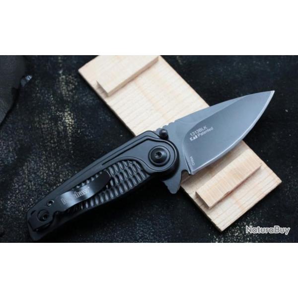 Couteau Kershaw Spoke Lame Acier 4Cr14 Black-Oxide GFN Linerlock KS1313BLK
