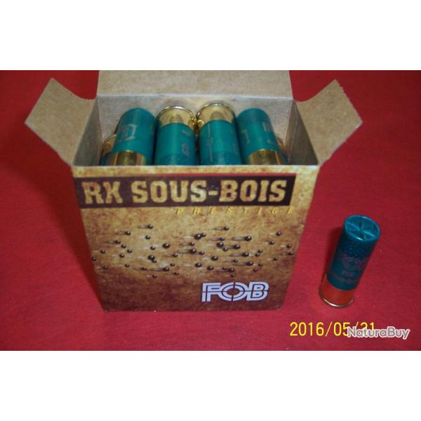 Cartouches calibre 12 FOB RX Sous bois , DUO de plomb 6+8,