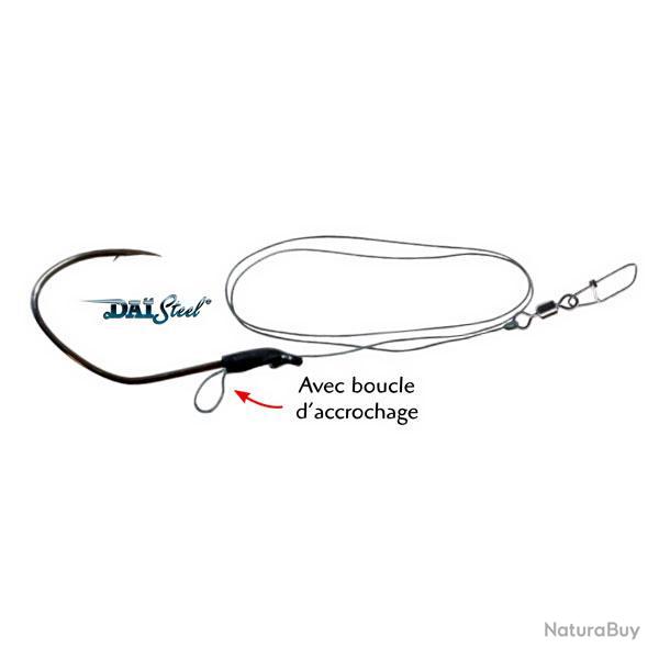 Bas de ligne silure 6/0 sur tresse 70kg