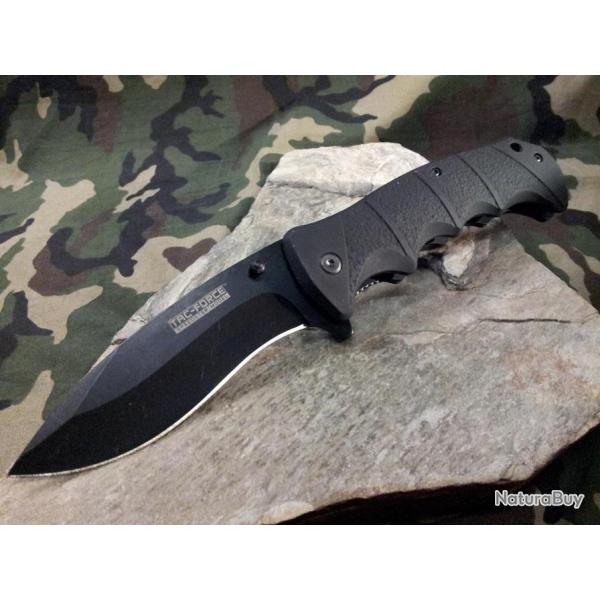 Lot de 3 Couteaux Tactical Tac Force A/O Lame Acier Carbone/Inox Manche Abs TF924BP