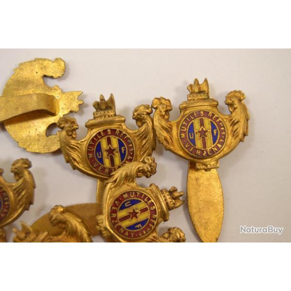 Broche Mutil�s et Reform�s de la ville de VERZENAY. France WWII WW2 insigne