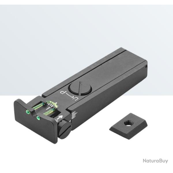 Cran de mire LPA SIGHTS en fibre optique rglable pour fusil. - Fixation par deu vis 3 ma