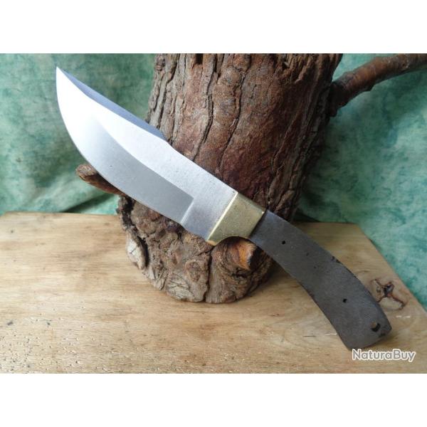 Lot de 3 Lames � Customiser Skinner Bowie Lame Acier Carbone Garde Laiton BL612