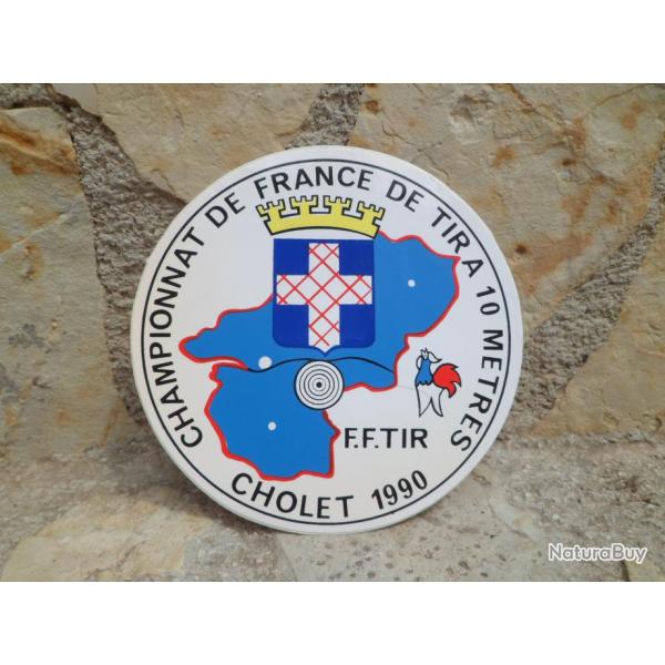 Magnifique autocollant Championnat de France de Tir  10m Cholet 1990