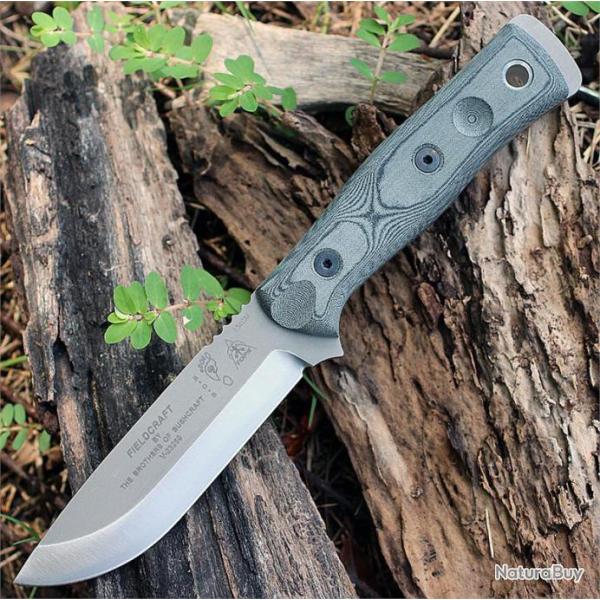Couteau TOPS BOB Hunter Acier 154CM Manche Micarta Etui Kydex Made In USA TPBROS154BLM