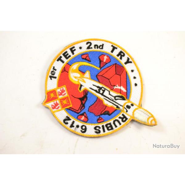 Patch / insigne tissu avion aviation RUBIS 6.12 1er TEF 2nd TRY Arme Franaise