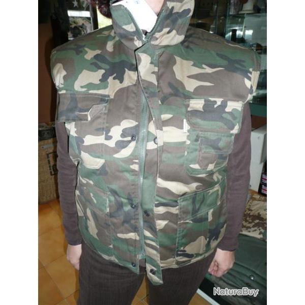 DESTOCKAGE Gilet camo  multipoches matelass PARKS  C'est le dernier ! CHASSE PECHE RANDONNEE
