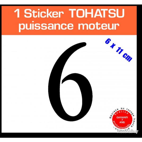 1 sticker TOHATSU puissance 6 cv srie 3 capot moteur hors bord bateau barque