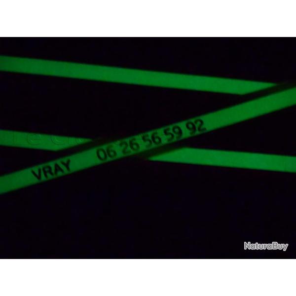 collier fluo PHOSPHORESCENT  GRAVE tpu us pvc  25 mm pour chien garmin