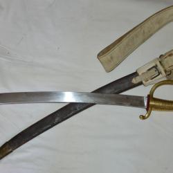 SABRE BRIQUET Mle 1816-INFANTERIE REGIMENTE 4 &egrave;me LEGION-EMPIRE-MONARCHIE-DATE 1837-AVEC BAUDRIER