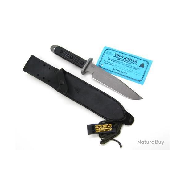 Couteau TOPS Desert NOMAD Lame Acier 440C Manche G-10 Etui Cuir Made USA TPDMAD01