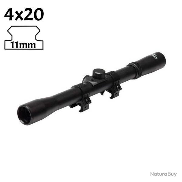 Lunette de vis�e 4x20 pour arbal�tes rail 11mm