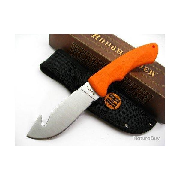 Couteau de Chasse � d�pecer Guthook Lame Acier Inox Manche Abs Orange Etui Nylon RR1446