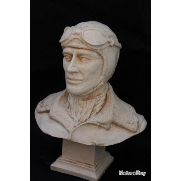 Buste sur socle d'un Aviateur Am�ricain WW2 (Fabrication Fran�aise)