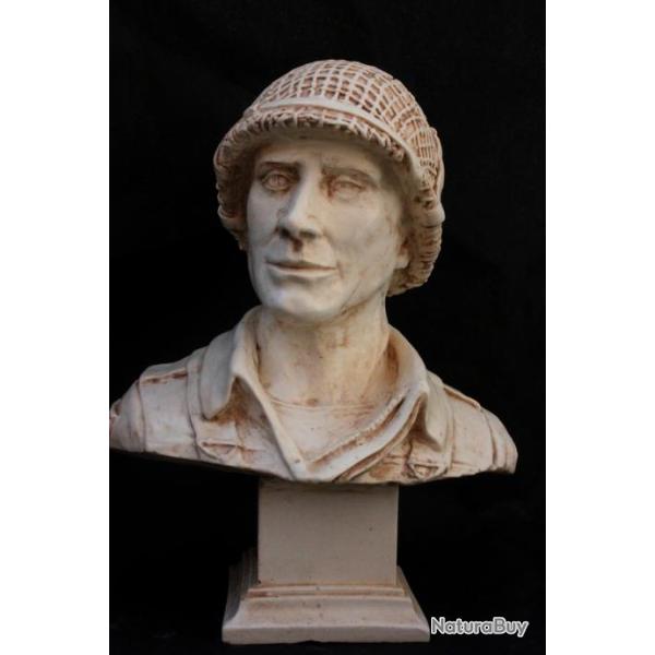 Buste sur socle d'un Parachutiste US WW2 (Fabrication Fran�aise) ( Livraison gratuite)