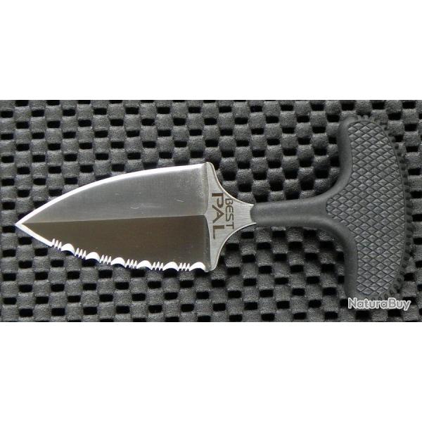 Couteau Push Dagger Cold Steel Best Pal 50/50 Acier AUS-8 Serrated Manche Black long Kray-Ex CS43XLS
