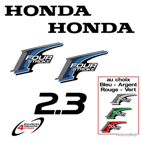 1 kit stickers HONDA bf 2.3 cv serie 2 pour capot moteur hors bord bateau autocollants decals