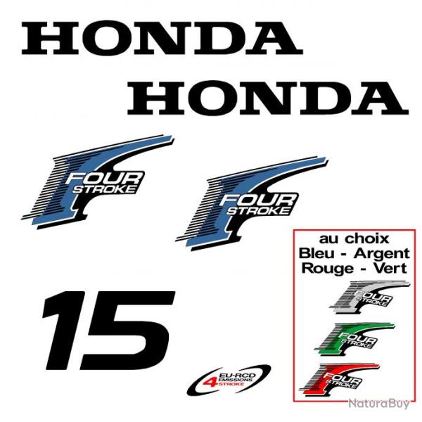 1 kit stickers HONDA bf 15 cv serie 2 pour capot moteur hors bord bateau autocollants decals