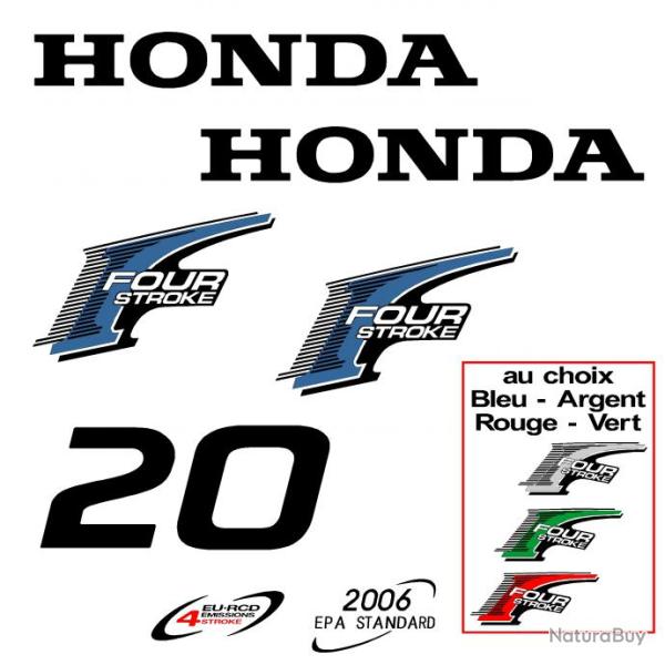 1 kit stickers HONDA bf 20 cv serie 2 pour capot moteur hors bord bateau autocollants decals