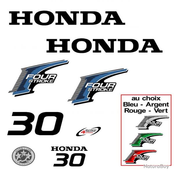 1 kit stickers HONDA bf 30 cv serie 2 pour capot moteur hors bord bateau autocollants decals