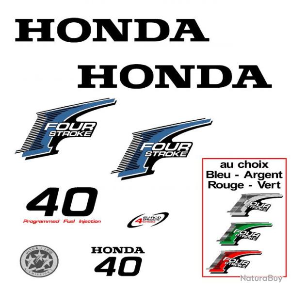 1 kit stickers HONDA bf 40 cv serie 2 pour capot moteur hors bord bateau autocollants decals