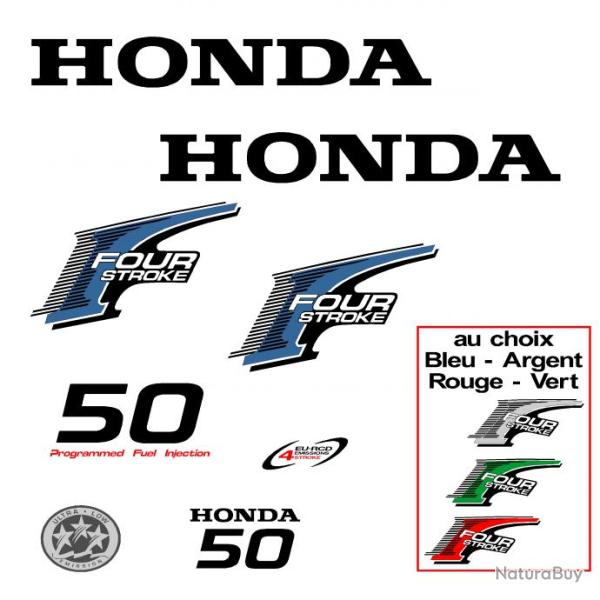 1 kit stickers HONDA bf 50 cv serie 2 pour capot moteur hors bord bateau autocollants decals