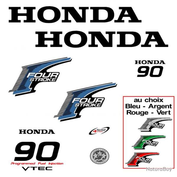 1 kit stickers HONDA bf 90 cv serie 2 pour capot moteur hors bord bateau autocollants decals