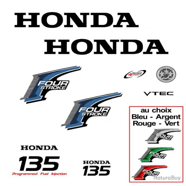 1 kit stickers HONDA bf 135 cv serie 2 pour capot moteur hors bord bateau autocollants decals