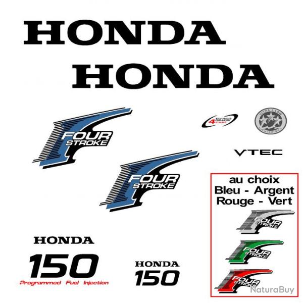 1 kit stickers HONDA bf 150 cv serie 2 pour capot moteur hors bord bateau autocollants decals