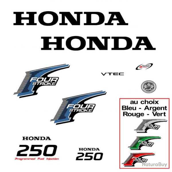 1 kit stickers HONDA bf 250 cv serie 2 pour capot moteur hors bord bateau autocollants decals