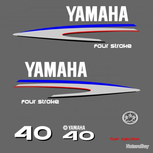 1 kit stickers YAMAHA 40 cv serie 2 pour capot moteur hors bord bateau autocollants decals