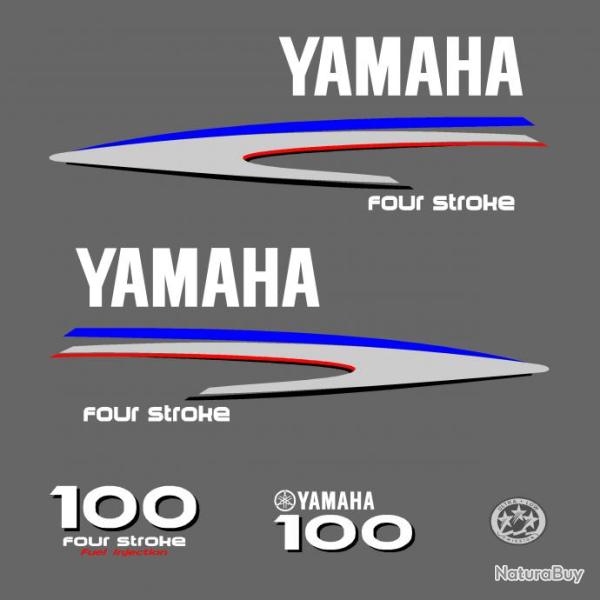 1 kit stickers YAMAHA 100 cv serie 2 pour capot moteur hors bord bateau autocollants decals