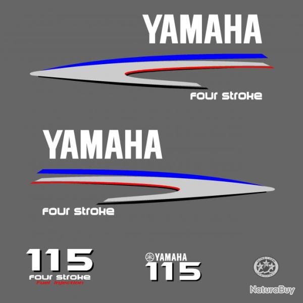 1 kit stickers YAMAHA 115 cv serie 2 pour capot moteur hors bord bateau autocollants decals