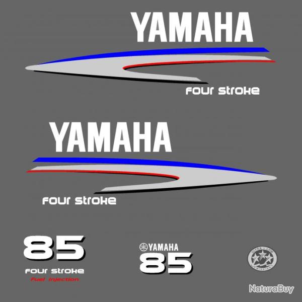 1 kit stickers YAMAHA 85 cv serie 2 pour capot moteur hors bord bateau autocollants decals