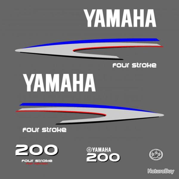 1 kit stickers YAMAHA 200 cv serie 2 pour capot moteur hors bord bateau autocollants decals