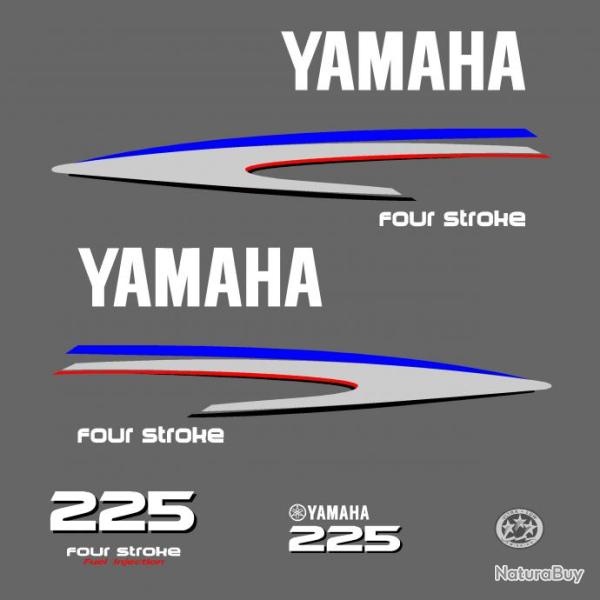 1 kit stickers YAMAHA 225 cv serie 2 pour capot moteur hors bord bateau autocollants decals
