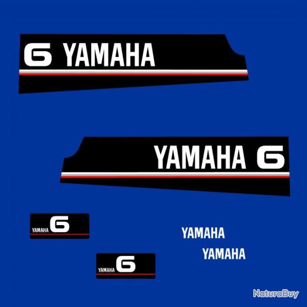 1 kit stickers YAMAHA 6cv serie 5 pour capot moteur hors bord bateau autocollants decals