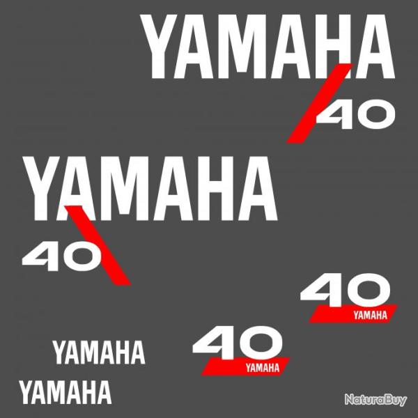 1 kit stickers YAMAHA 40cv serie 4 pour capot moteur hors bord bateau autocollants decals