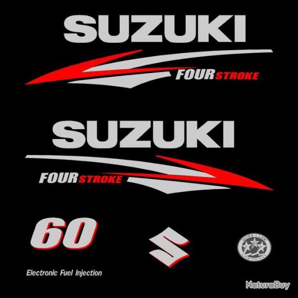 1 kit stickers SUZUKI 60cv serie 2 pour capot moteur hors bord bateau autocollants decals
