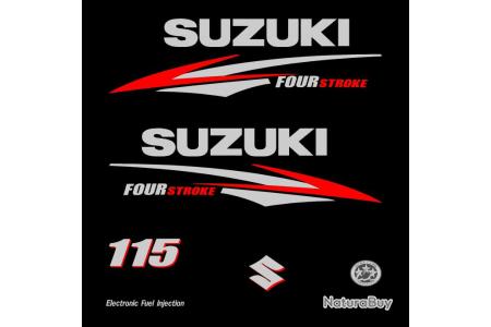 Kit Autocollants Vinyle Pour Moteur Suzuki DF115 CV - Modèle Four Stroke Black B, Neuf, Garantie 2 Ans