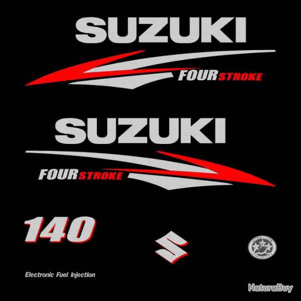 1 kit stickers SUZUKI 140cv serie 2 pour capot moteur hors bord bateau autocollants decals