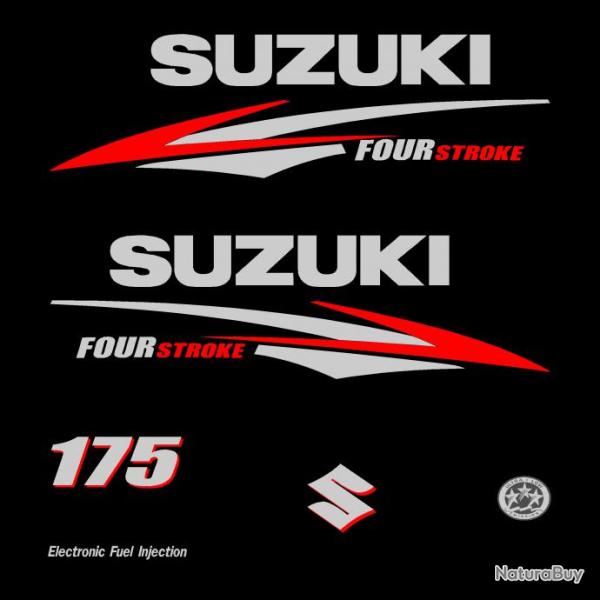 1 kit stickers SUZUKI 175cv serie 2 pour capot moteur hors bord bateau autocollants decals