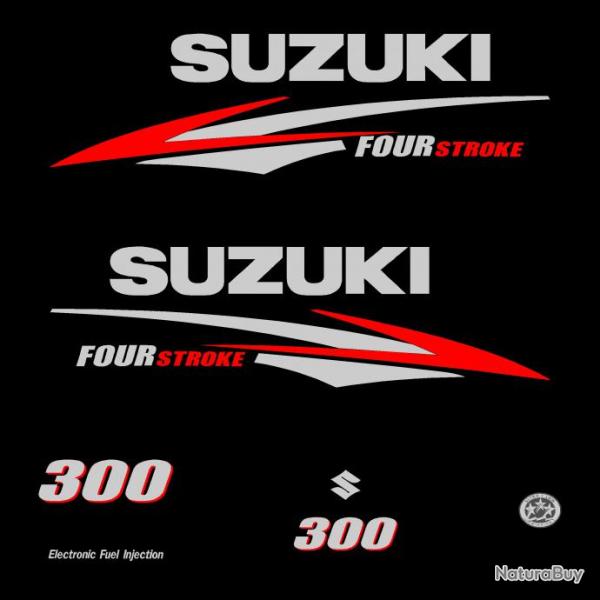 1 kit stickers SUZUKI 300cv serie 2 pour capot moteur hors bord bateau autocollants decals