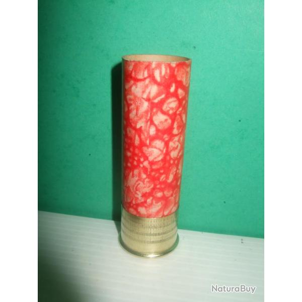 DOUILLE ANCIENNE  JAMAIS CHARGEE MANUFRANCE  BLANCHE TIGREE ROUGE CAL.12  CARTON POUR COLLECTION