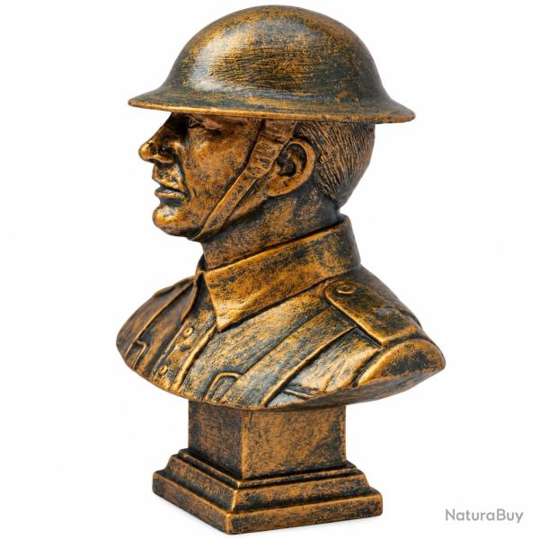 Buste sur socle Tommy Anglais 1914-1918 La Somme 1916 WW1 Fabrication Fran�aise
