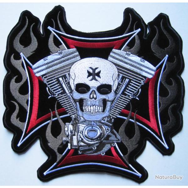 PATCH-ECUSSON/DOSSARD GRAND MODELE - SKULL - Ref.D06