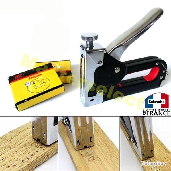 Agrafeuse Cloueuse En Metal Pour Agrafe Tapisserie Tableaux Avec Valise